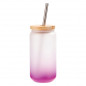 Preview: Sublimations - Glasbecher mit Edelstahl-Trinkhalm 520ml